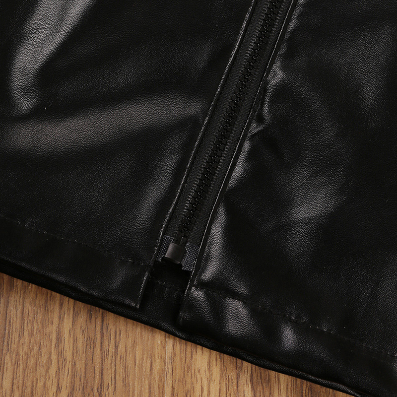 2024 Nuovo set primaverile da ragazza a maniche lunghe lavorato a maglia con gonna in pelle a metà corpo, abbigliamento per bambini_voghion.com