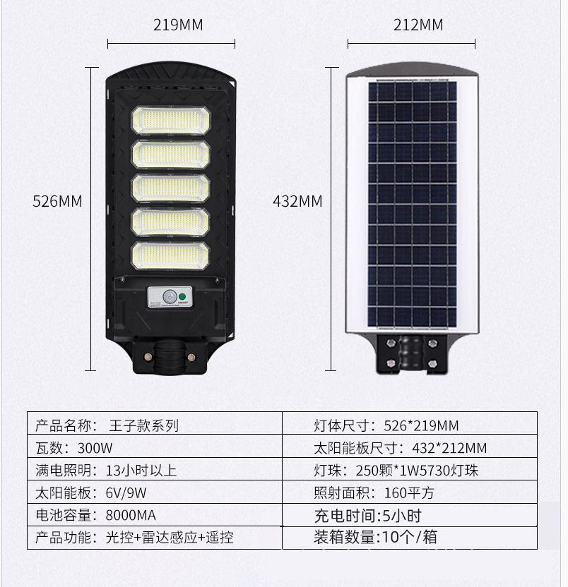 Mayorista solar príncipe luz de calle integrada LED inteligente luz de calle solar al aire libre patio inducción humana