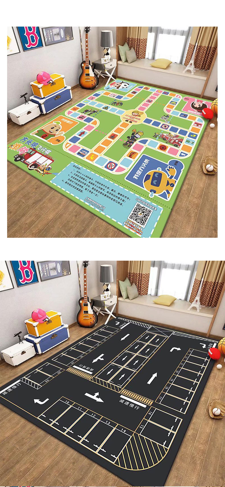 Cross-Border Children's Carpet Parking Lot Climbing Mat Early Education Kindergarten Carpet Game Traffic Road Mat Available for Dropshipping