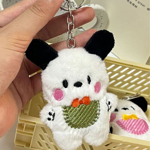 Cute Paccha Dog Plush Figurine Hook Ornament Figurine Doll Brooch Accessory Cute Student School Bag Hook Decor Factory Wholesale