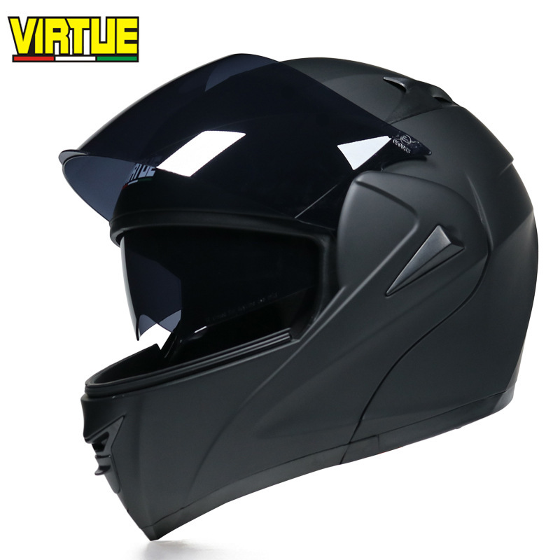 Casco virtuoso casco eléctrico para hombres y mujeres casco de exposición de doble lente casco completo Four Seasons coche eléctrico tapa antiniebla no motocicleta