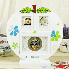 创新组合卡座相架钟 　多功能相架钟果形相框钟  绿色相框钟