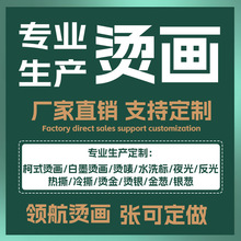 领航烫画衣服t恤贴纸服装辅料帆布等类面料工厂直发可打样、烫金