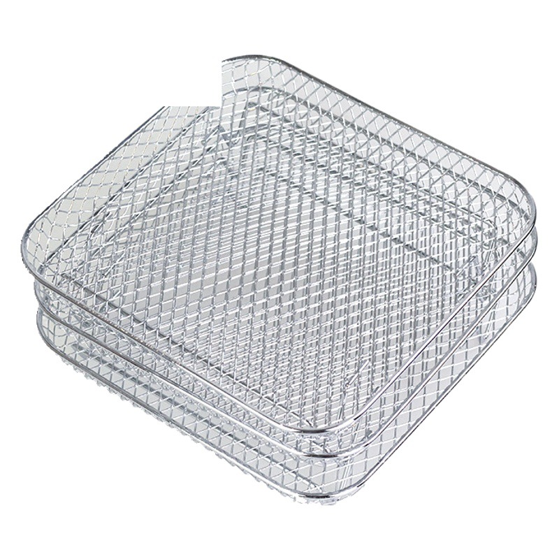 Transfronteriza nueva Freidora de Aire de tres capas de Acero Inoxidable Grill Freidora de Aire accesorios cuadrado para hornear pan