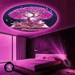 usb投影灯家用氛围灯生命之树背景墙高级浪漫桌面床头夜灯LED灯光