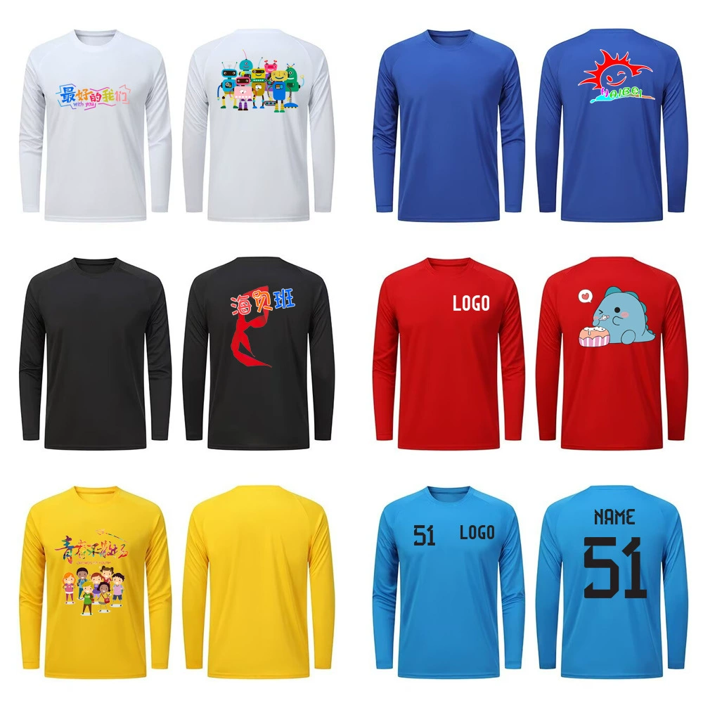 Детская спортивная футболка с длинным рукавом для бега и баскетбола, быстросохнущая, дышащая, для трансграничной торговли