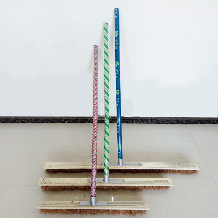 Brown Brush Factory Workshop Floor Brush Bristle Cotton Textile Factory Brown Flat Mop Hard Bristle Brush Dust Push Broom