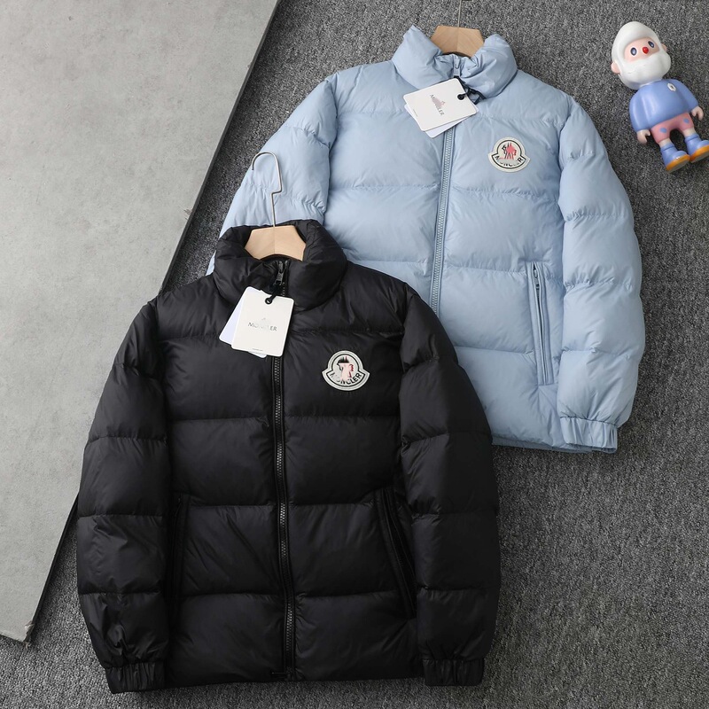 Citala Monk-Style Large Logo down Jacket Versatile 90% White Duck down Warm Stand Collar Short Unisex Coat Casual Cold-Proof