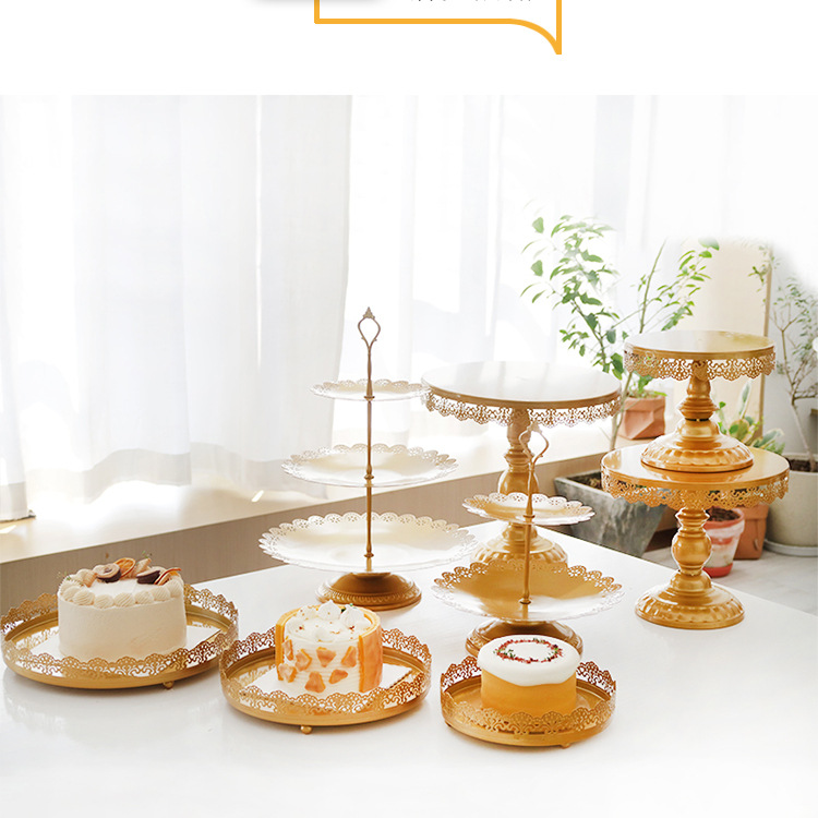 Mesa de postre bandeja de pies altos bandeja de pastel negro 10 pulgadas bandeja de bocadillos bandeja de pastel negro hierro forjado propósitos de boda