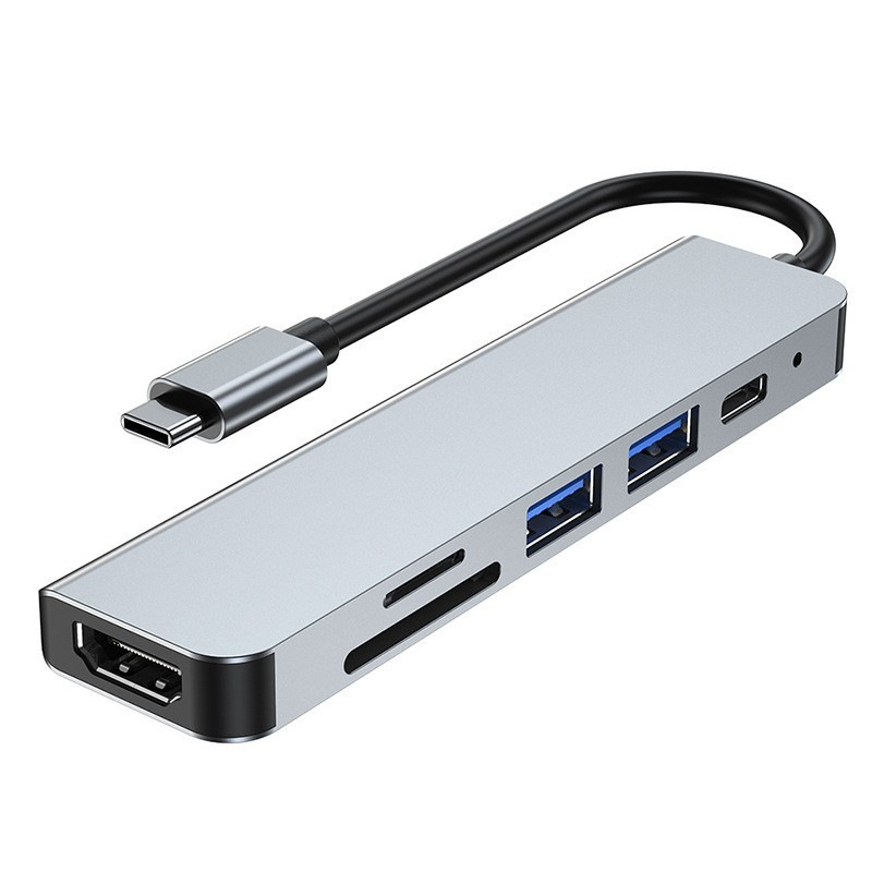 クロスボーダー Type-C ハブ コンピュータ拡張ドック 4K HD PD 高速充電 USB-C 変換ハブ 6 イン 1|undefined