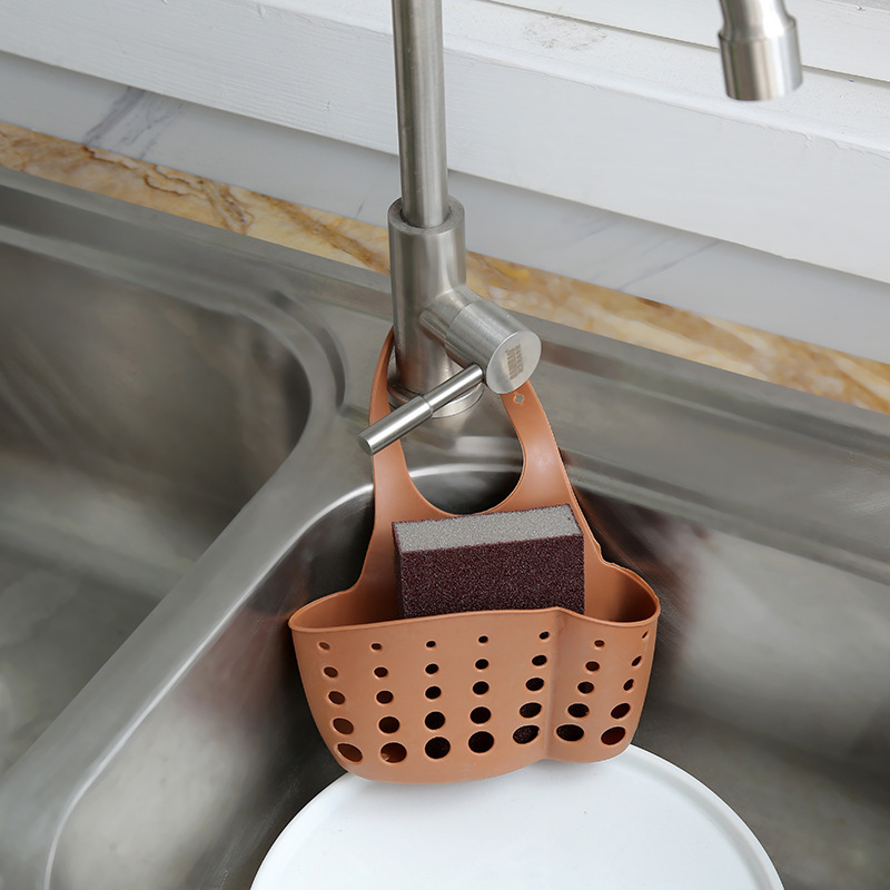 Creativo ajustable cesta de drenaje Snap fregadero de almacenamiento cesta colgante de cocina cesta de almacenamiento fregadero cesta colgante en stock al por mayor