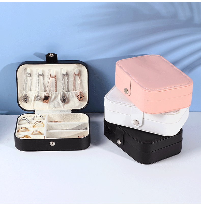 204g Weight Jewelry Boxes Classification 1 Piece Quantity Simple Style Solid Color Pu Leather Jewelry Boxes