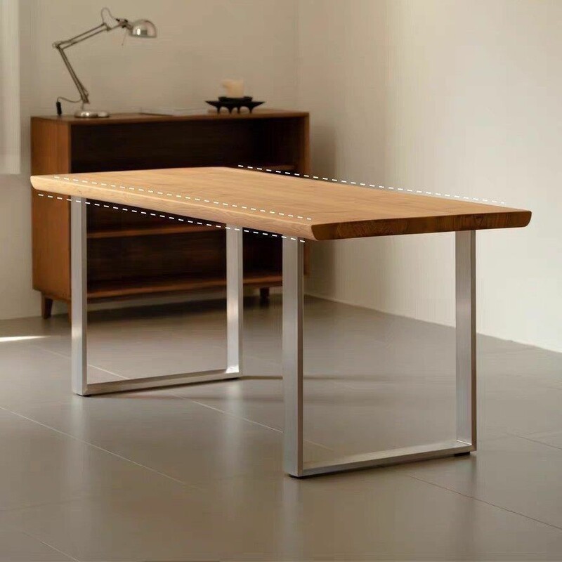 Solid Wood Straight-Panel Large Table, Modern Minimalist Office Desk, Meeting Room Conference Table, Commercial Rectangular Computer Desk Solid Wood Straight-Panel Large Table, Modern Minimalist Office Desk, Meeting Room Conference Table, Commercial Rectangular Computer Desk