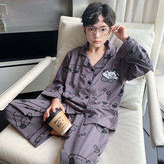 男童纯棉春秋家居服卡通印花舒适透气儿童长袖长裤睡衣套装秋新款