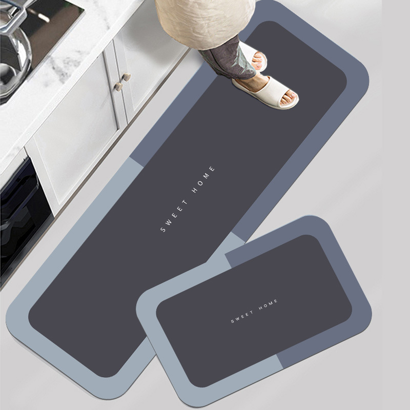 Cocina de barro de diatomeas alfombra de piso antideslizante hogar Baño absorbente estera suave antideslizante a prueba de aceite de secado rápido alfombra de piso de baño transfronterizo