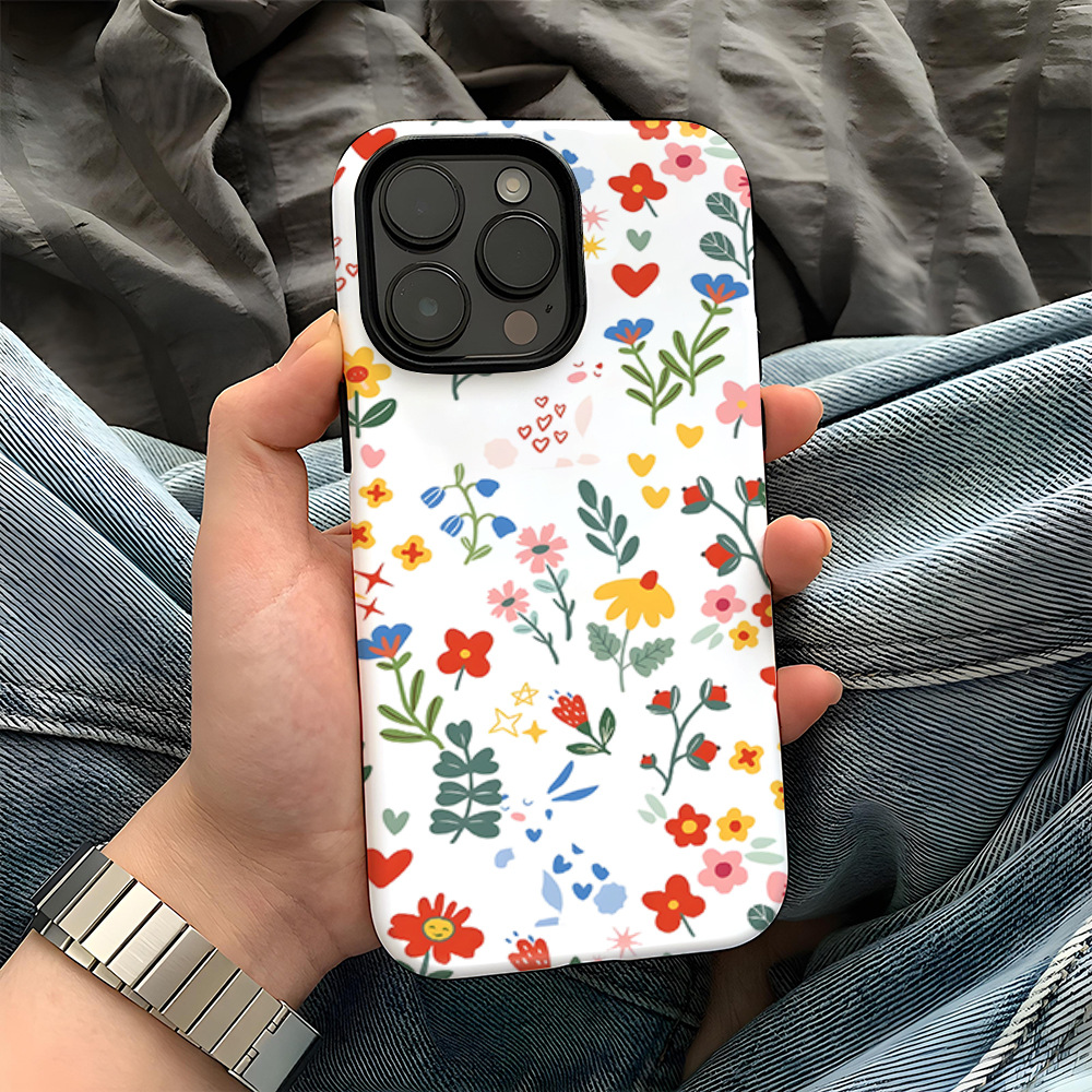 小红书热销苹果17pro双层菲林壳小花14PROMAX手机保护套小碎花12