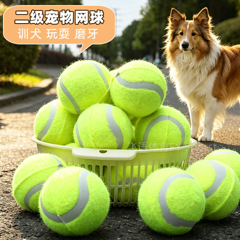 Rubber Secondary Pet Tennis Ball with Slight Elasticity for Teddy and Golden Retriever Dog Training, Teeth Cleaning, Boredom Relief, and Play