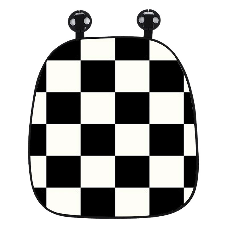 Автомобильная подушка в шахматную клетку, осень и зима, плюшевый Простой автомобильный коврик, теплый нескользящий автомобильный одиночный черно-белый клетчатый коврик