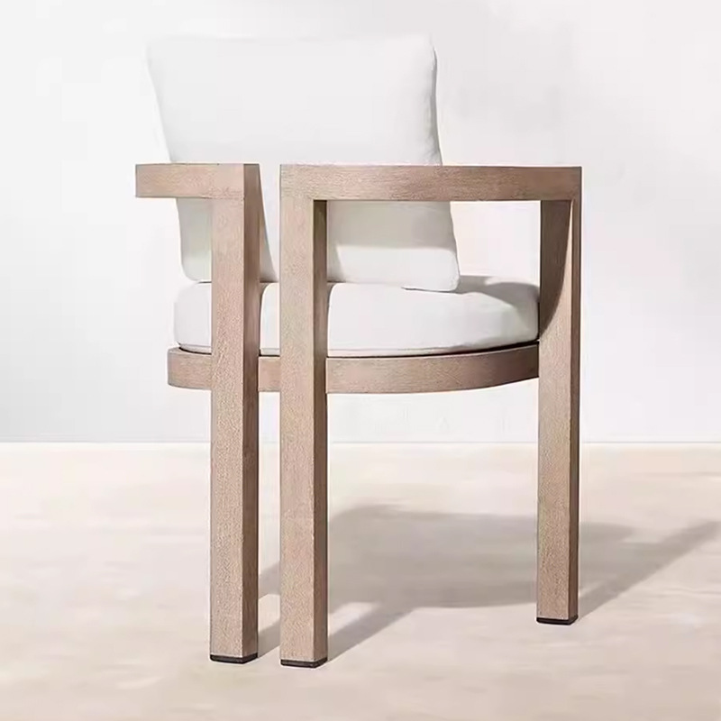 Mesa y silla de teca al aire libre ocio patio jardín al aire libre anticorrosión silla de madera maciza impermeable a prueba de sol mesa redonda muebles al aire libre