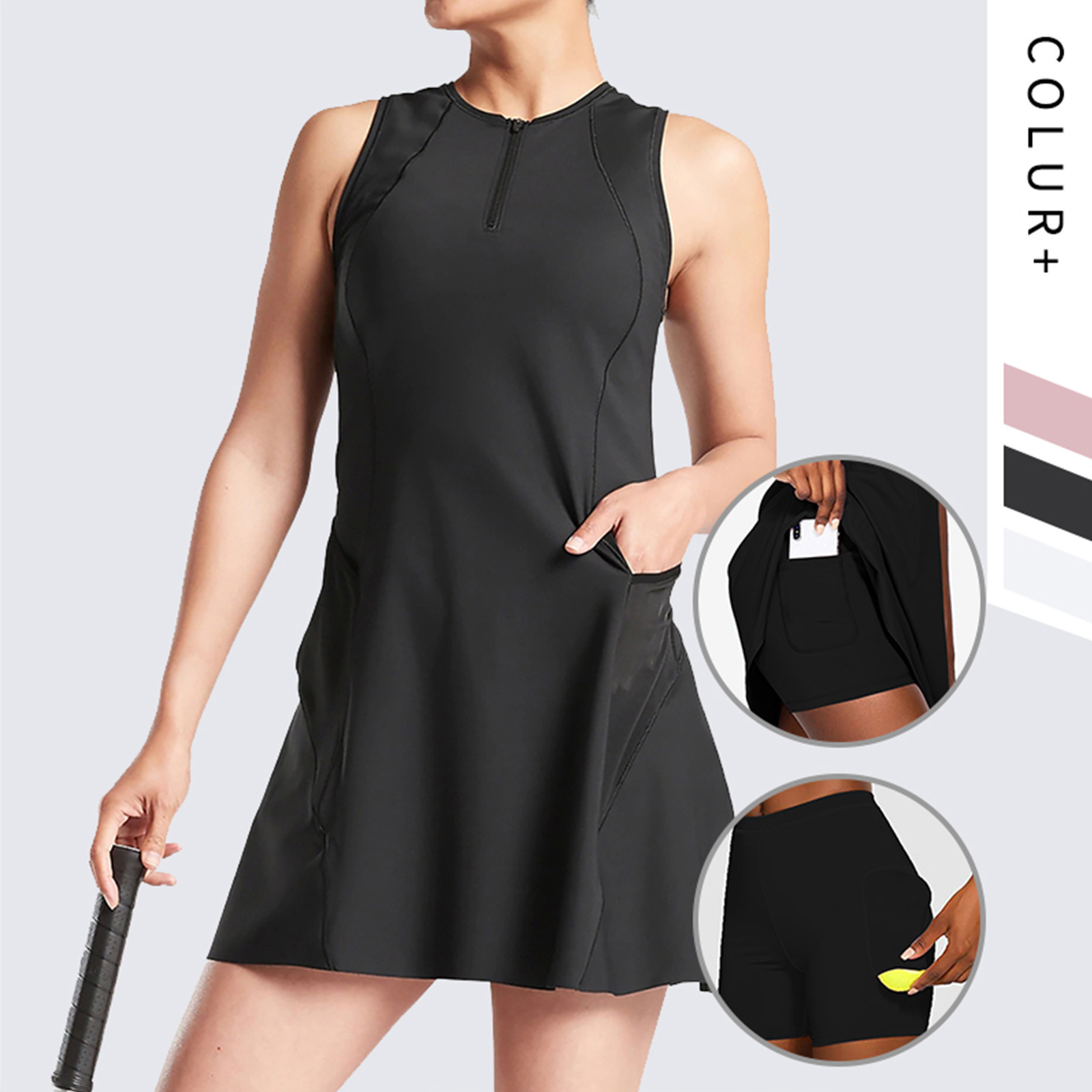 Custom Cross-border Yoga Clothing Tennis Skirt Women's Shorts Quick-drying Anti-light Short Skirt White Sports dress Volleyball Skirt