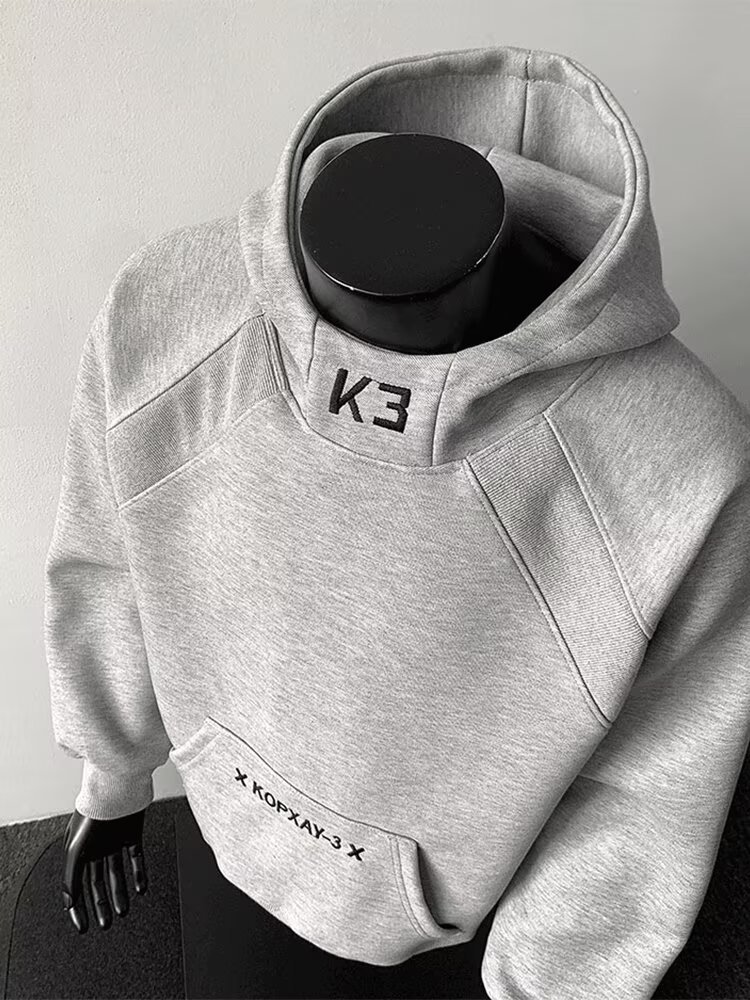 ​​Unisex Heavyweight Hoodie – Oversized Embroidery Streetwear Pullover (Black/Navy/Heather, M-2XL)​​_viptrois.com