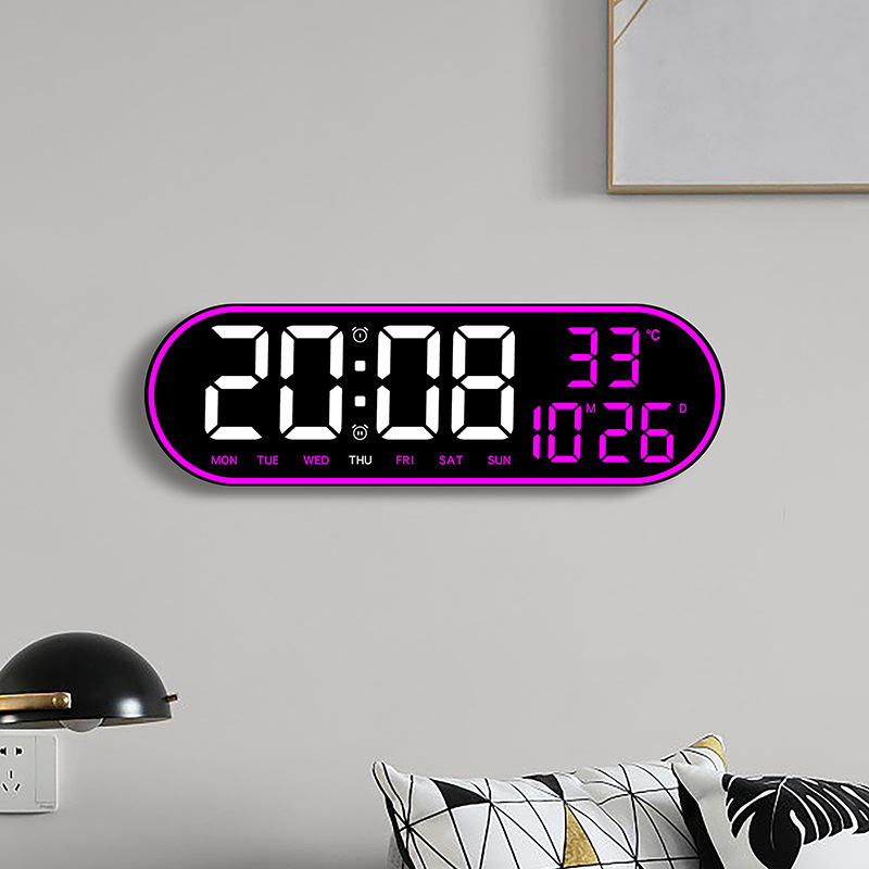 Reloj multifuncional simple sala de estar reloj de pared decoración doméstica reloj electrónico digital reloj silencioso reloj despertador multi-grupos 8021