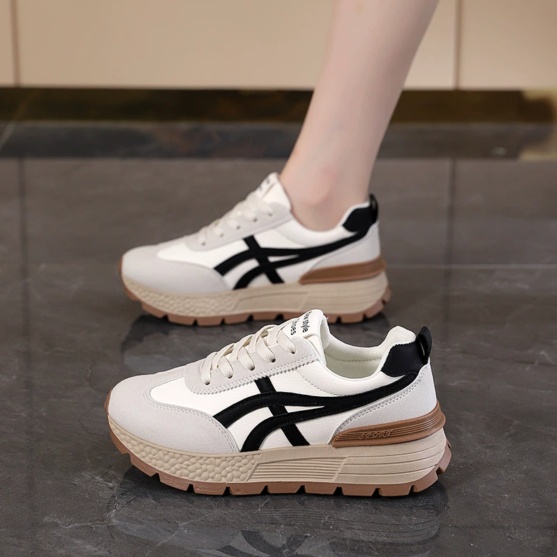 Корейские кеды Forrest Gump De training shoes 2025 новая круглая носа нескользящая модная обувь универсальные dad shoes для женщин AD8875
