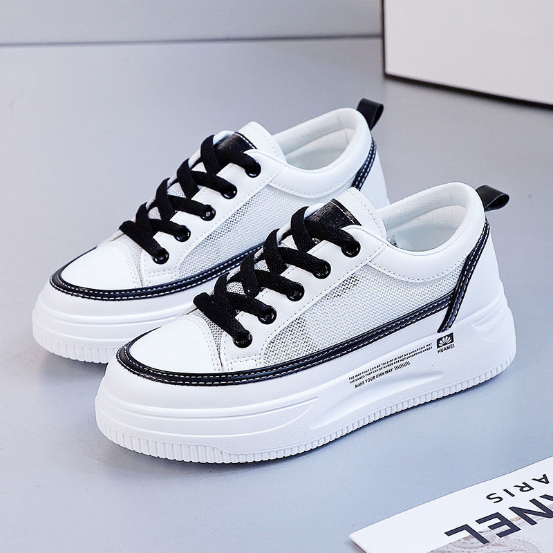 Versión coreana de las zapatillas de deporte de diseño de nicho de ocio para estudiantes, de moda 2024, nuevo estilo Harajuku, estilo de Hong Kong, zapatillas de deporte de fondo plano para mujer