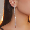 Long universal earrings with tassels, Korean style, internet celebrity, simple and elegant design, wholesale