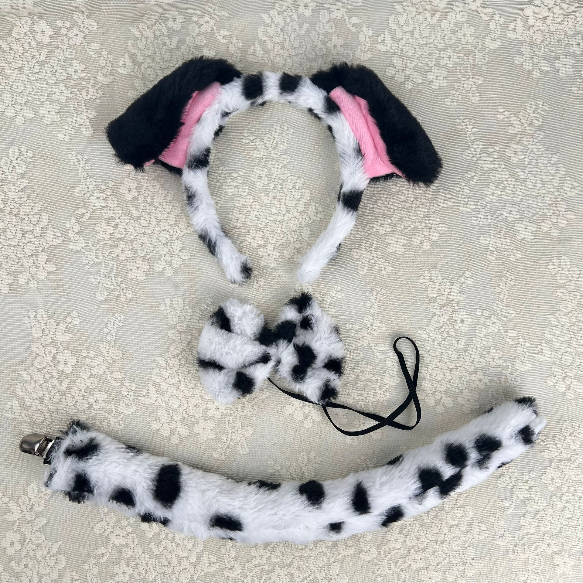 Conejo terciopelo negro oreja Pudding perro 3 piezas conjunto