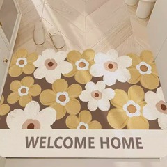 皮革復古北歐輕奢地毯油畫可裁剪進門地墊in入戶門墊可擦免洗腳墊