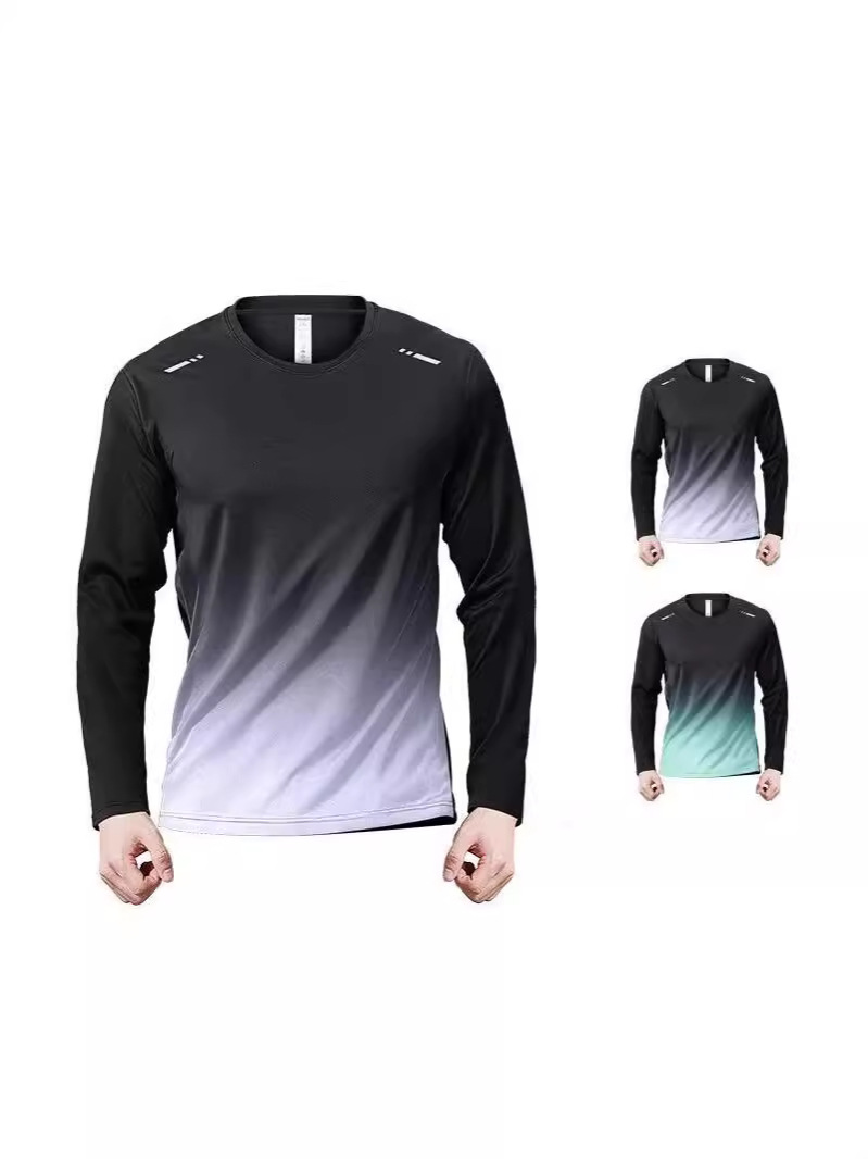 Running Sports suit Men's Summer Fitness Clothes Sunscreen Quick-drying Clothes Equipment Morning Running Short-sleeved Cycling Basketball Training
