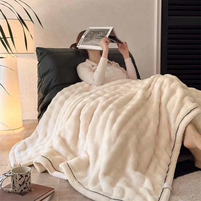 Plush duvet, sofa for sleep, keep warm cloak, increased thickness
