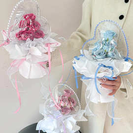 情人节心形波波球送女朋友浪漫花束diy手工材料亚克力塑料球批发