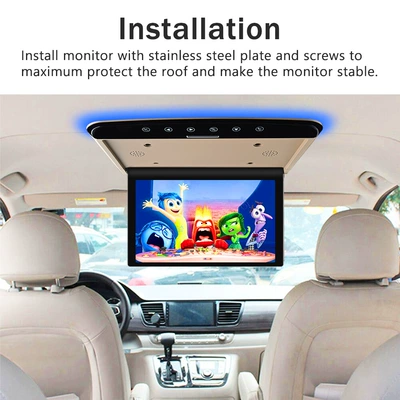 Cross-Border 15.6inch Inch Ceiling-Mounted Tv Ips Mp5 Player with USB and HDMI Input Car Display Monitor Hd (Car TV)
