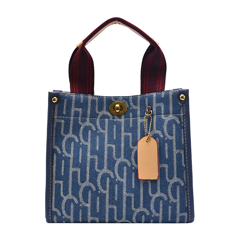 Bolso bandolera para mujer, nuevo bolso tote de lona con estampado de letras, de gran venta, bolso de hombro de textura de alta calidad.