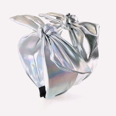 2021 New Laser Surface Rabbit Ear Headband Simple Wide Edge Fabric Hairpin Fashion Retro Outfit Accessory for Women