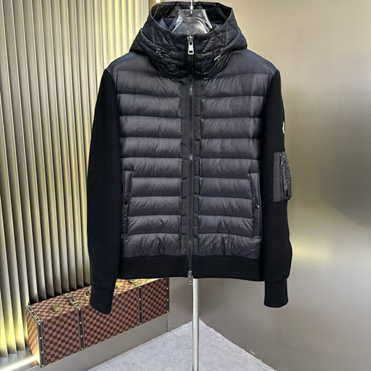 蒙家新款高版本现货经典针织拼接时尚内搭男女款休闲保暖棉服外套|undefined