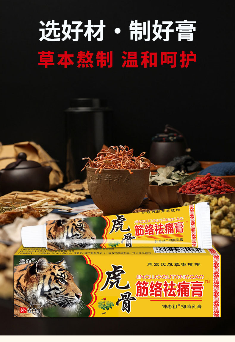 Tiger Bone Meridian Pain Relief Cream External Analgesic Ointment for Neck Shoulder Waist Joints 20g in use