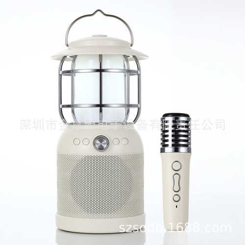 Outdoor Bluetooth Speaker, Wireless RGB Cool Portable Karaoke Microphone & Compact Home Karaoke System