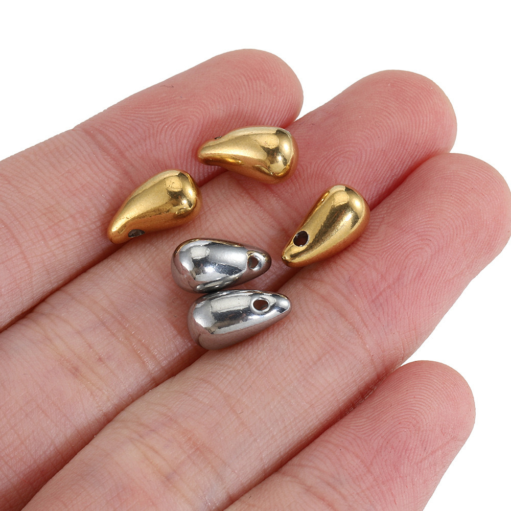 4g Weight Pendant Jewelry Making Type 6 * 12mm Jewelry Making Size 1 Piece 6 * 12mm Hole 1~1.9mm 304 Stainless Steel Water Droplets Polished Pendant