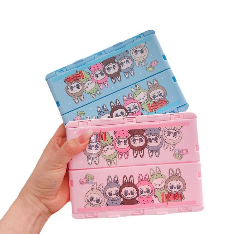 新商品の漫画の周辺の布の折り畳み可能な収納ケースの少女の心のデスクトップの化粧品の口紅の雑物の整理箱