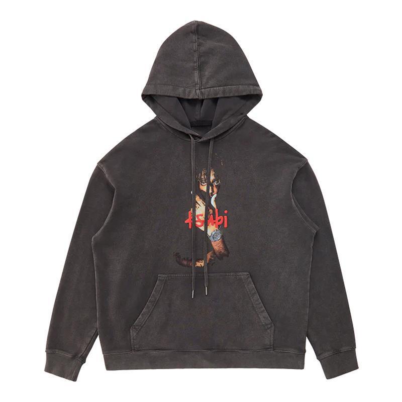 Jus Wald Juice WRLD999 Rap Hip Hip Hop Retro Washed Direct Spray Hooded Sweater