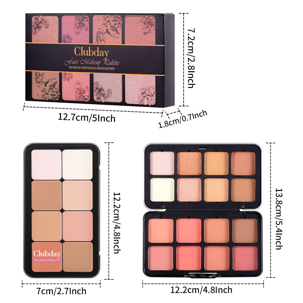Amazon Matte Blush, Highlighter Three-dimensional contouring all-in-one set, contouring and facial makeup cross-border wholesale Application Scenario