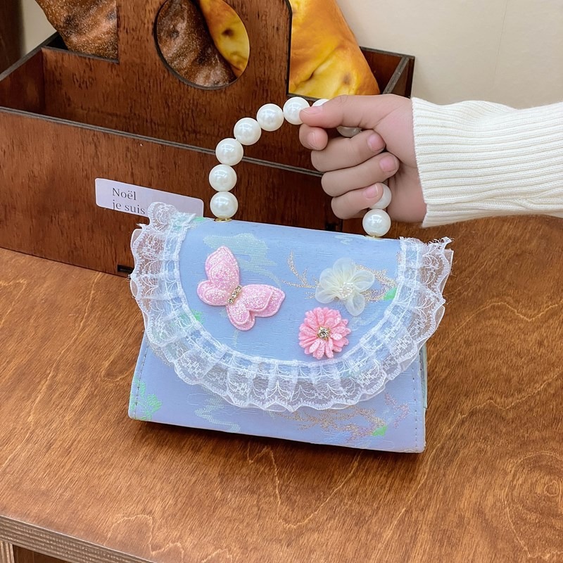 Nuevo estilo chino retro bolso de perla de viento 2025 bolso de cambio sobre rojo bolso de princesa de niñas Hanfu