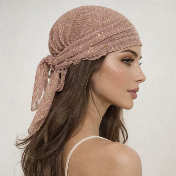 2026Tk Cross-Border Hot-Selling Bohemian Gold Sequin Scarf Headband Women's Fashion Headscarf Square Scarf