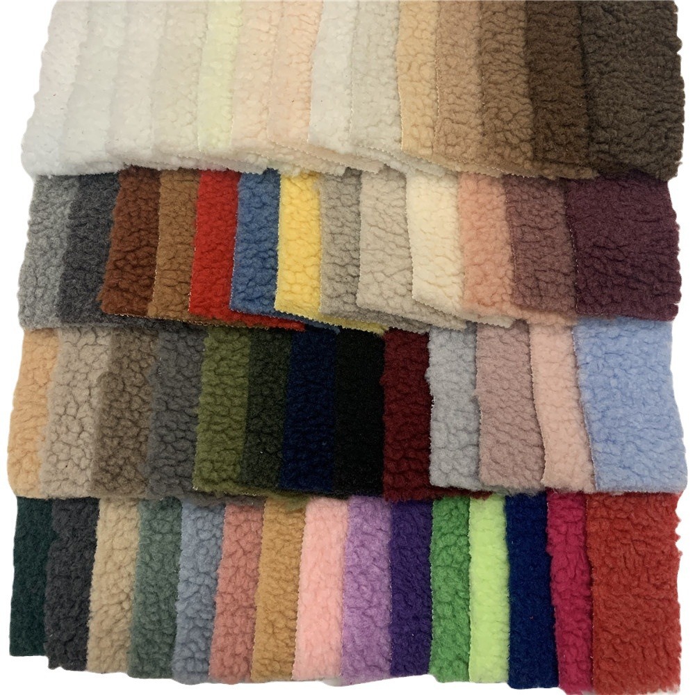 现货加厚大粒羊羔绒单面全涤韩版羔羊绒箱包服装座垫复合毛绒面料