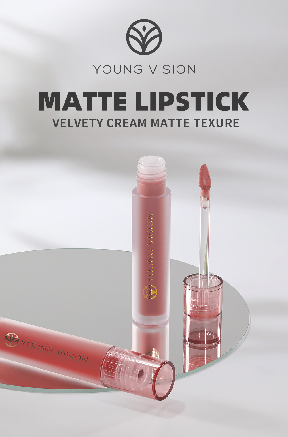 YOUNG VISION Matte lip gloss, velvet, non-stick, 6 colors available, liquid lipstick lip gloss details Picture