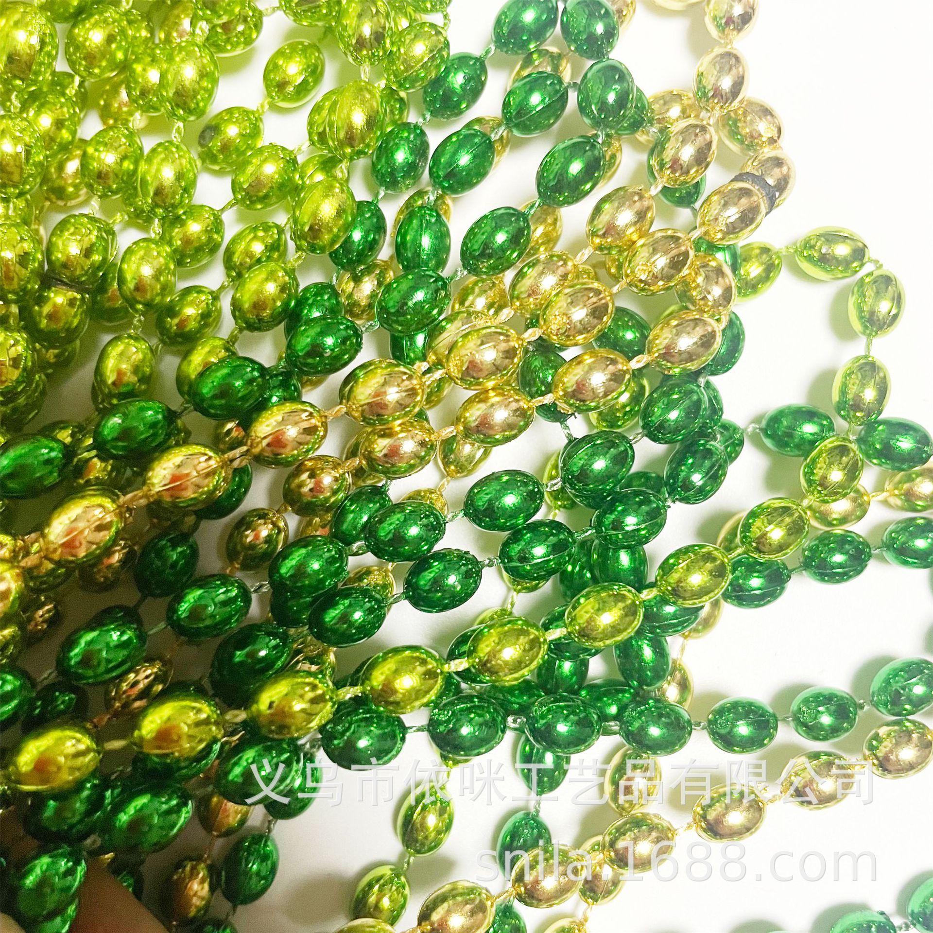 Collar de San Patricio Collar de día de Irlanda Cadena de cuentas de trébol Festival Carnaval Fiesta Cadena de cuentas Exclusivo transfronterizo