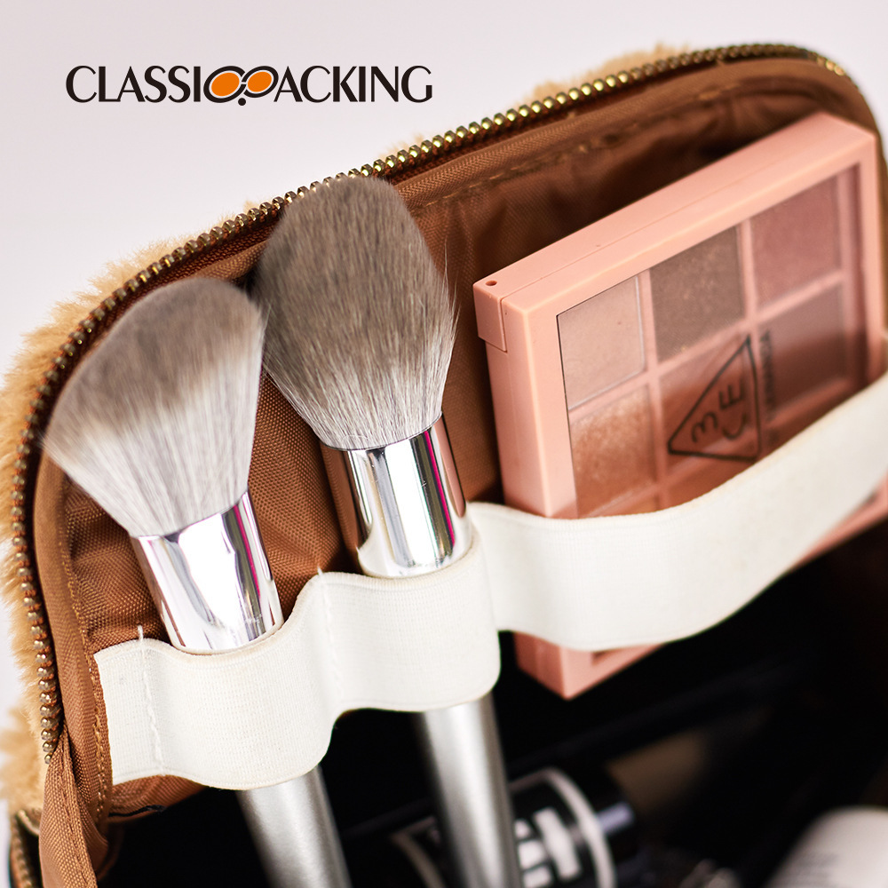 Bolsa de cosméticos de felpa europea y americana de moda, almacenamiento de cosméticos coreanos portátiles de gran capacidad, maleta simple de celebridades de Internet